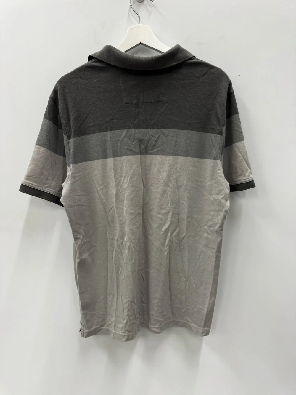 Banana Republic Men's Multi-Gray Block Stripe Polo Size Large